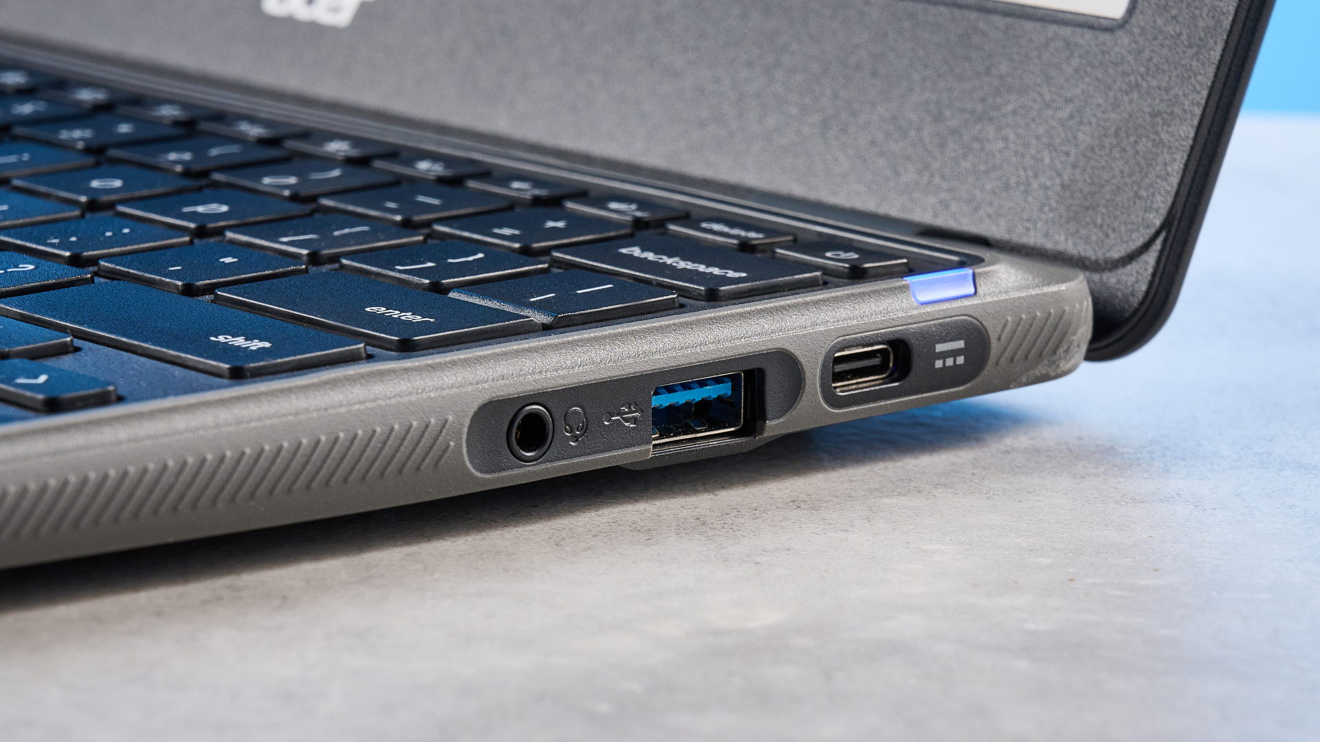 A black Acer Chromebook 311 (C725)