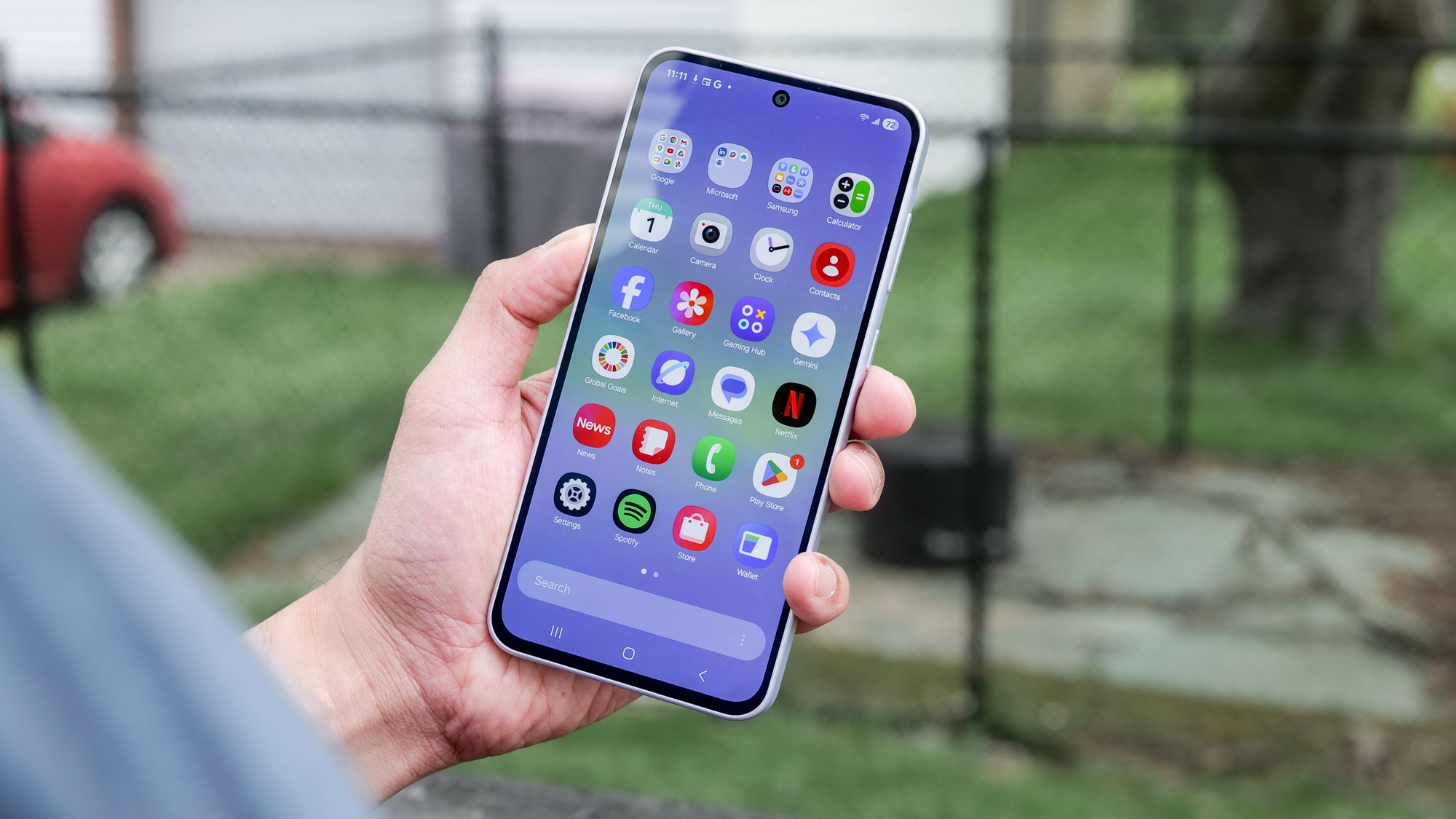 Samsung Galaxy A36 apps panel.
