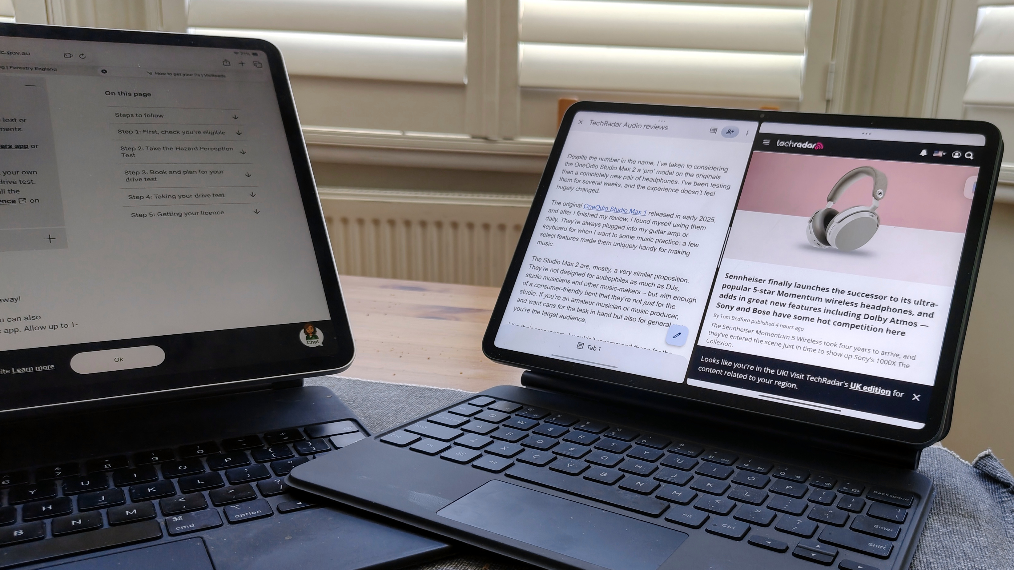 The Xiaomi Pad 8 on split screen mode.