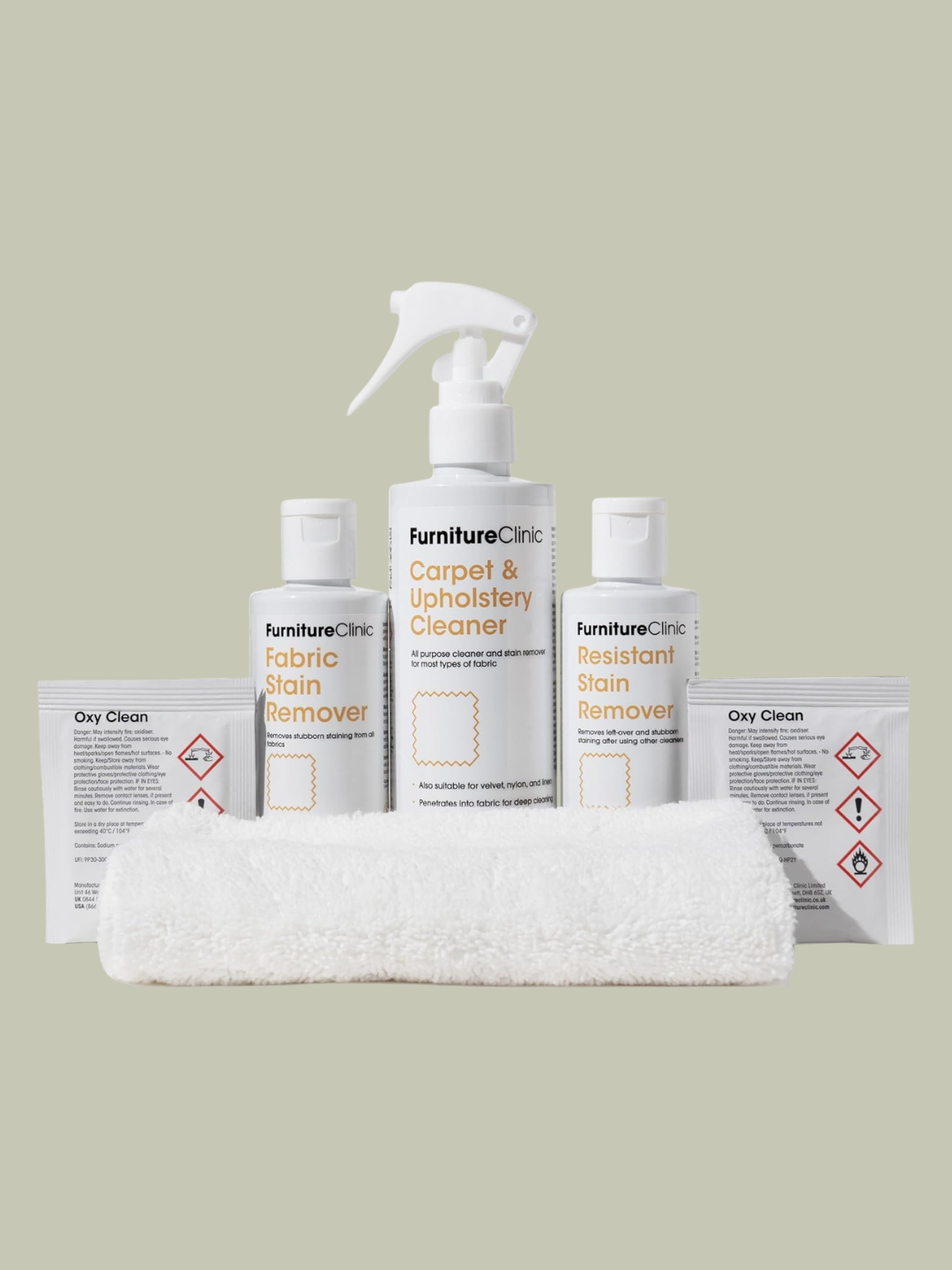 A carpet and upholstery stain removal kit from Furniture Clinic