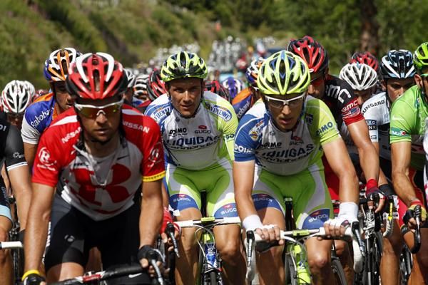 Ivan Basso (Liquigas-Cannondale) in action during stage nine.