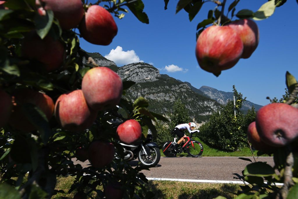 TRENTO ITALY SEPTEMBER 09 Marlen Reusser of Switzerland sprints during the 27th UEC Road Cycling European Championships 2021 Elite Womens Individual Time Trial a 224km race from Trento to Trento UECcycling ITT on September 09 2021 in Trento Italy Photo by Justin SetterfieldGetty Images