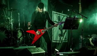Tom G. Warrior performs with Triumph Of Death at the Inferno International Metal festival in Oslo, Norway on April 16, 2022