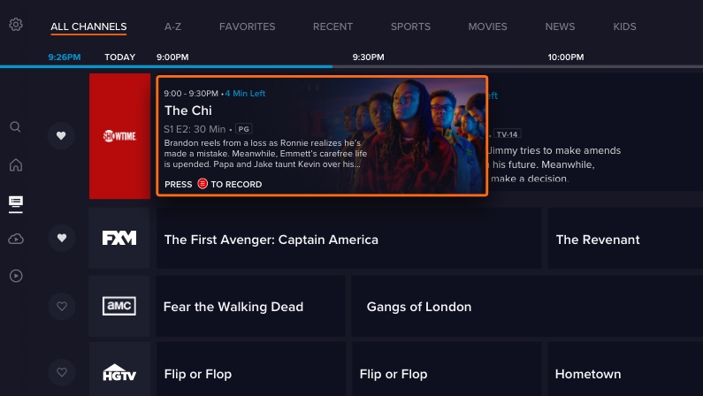 Sling TV new app guide