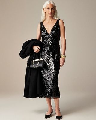 Sequin Midi Sheath Dress