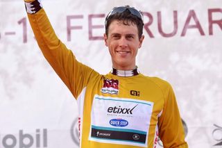 Niki Terpstra (Etixx-QuickStep) in the leader's gold jersey