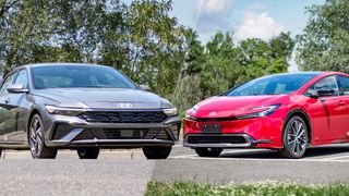 2026 Toyota Prius vs 2026 Hyundai Elantra Hybrid.