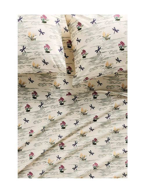 Bernadette Organic Cotton Percale Printed Sheet Set