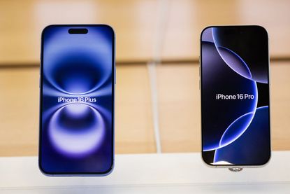 An iPhone 16 Plus, left, and an iPhone 16 Pro smartphone in the Apple Inc. store on Regent Street in London, UK, on Friday, Sept. 20, 2024. 