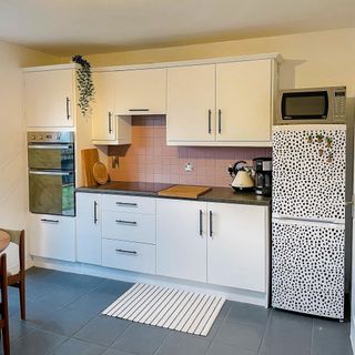 Kitchen makeover with vinyl wrap cupboards