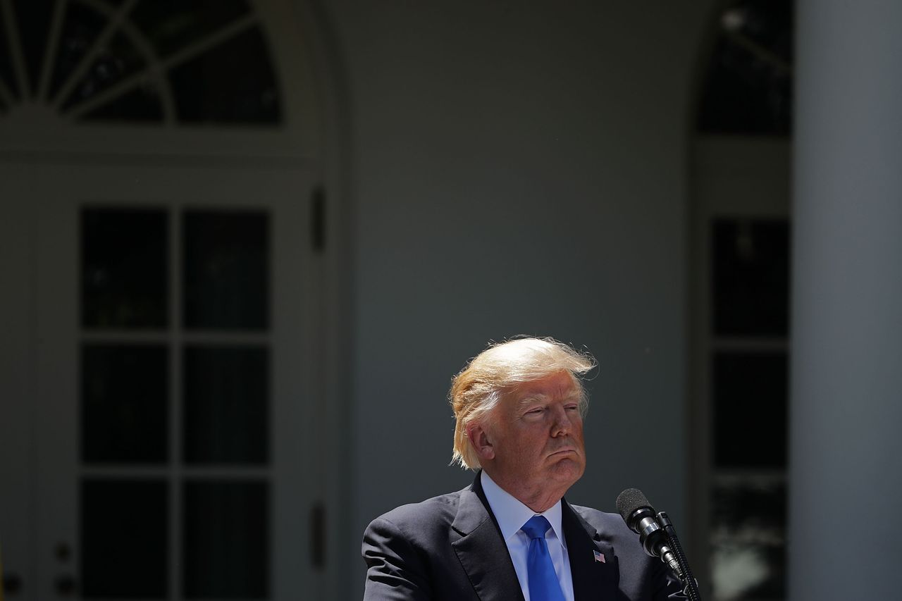 President Trump speaks in the White House Rose Garden