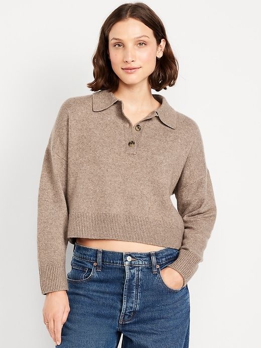 Sosoft Cropped Polo Sweater