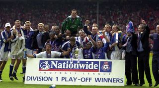 best Championship play-off winners: Ipswich Town players celebrate with the trophy after winning the 2000 Division 1 play-off final at Wembley Stadium