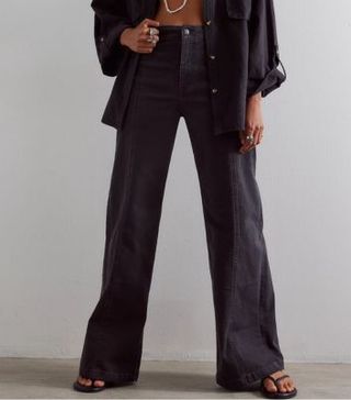 Image of black wide leg jeans