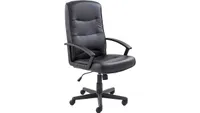 Angled to the right Hippo Leather Look Executive Office Chair in black