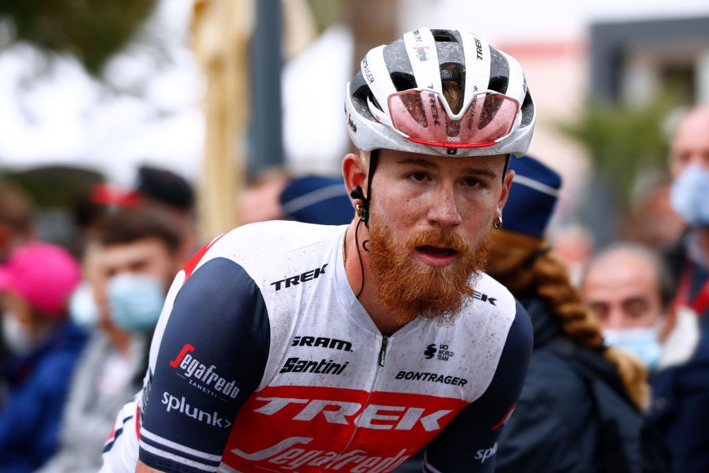 HUY BELGIUM SEPTEMBER 30 Arrival Quinn Simmons of United States and Team Trek Segafredo during the 84th La Fleche Wallonne 2020 Men Elite a 202km stage from Herve to Mur de Huy flechewallone FlecheWallone on September 30 2020 in Huy Belgium Photo by Bas CzerwinskiGetty Images