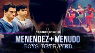Key art for Menendez + Menudo: Boys Betrayed featuring Menendez brothers and Menudo