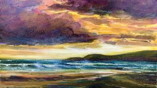 How to glaze glowing skies using oils