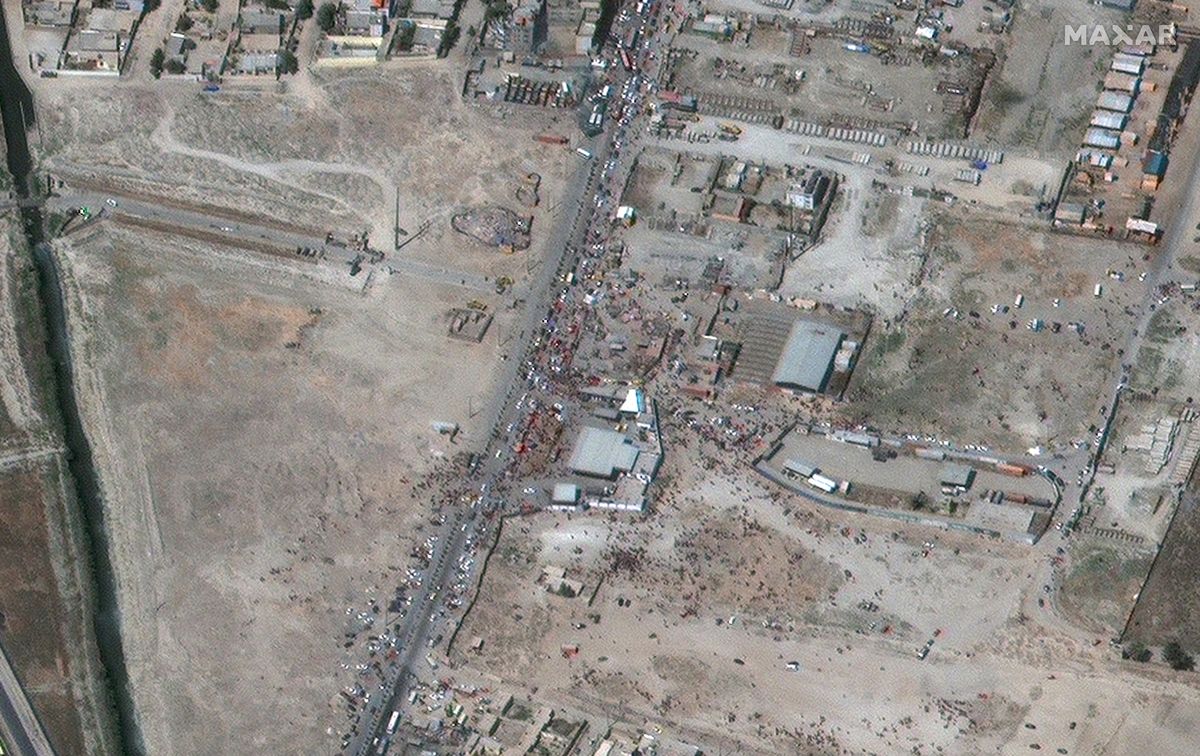 On Aug. 27, 2021, the WorldView-1 satellite captured these views of U.S. evacuation efforts from Afghanistan's Hamid Karzai International Airport in Kabul just days ahead of an Aug. 31 deadline to complete the operation in the wake of the Taliban takeover of the country.