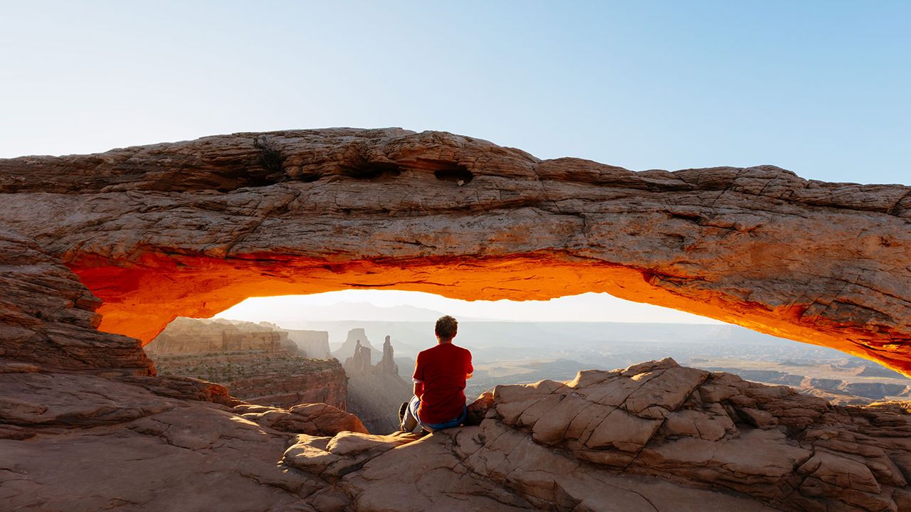 Man enjoying sunrise