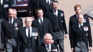 Prince Harry, Prince William, Prince Charles at Prince Philip's funeral