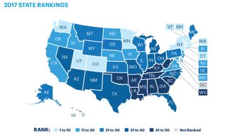 united health foundation, map, rankings