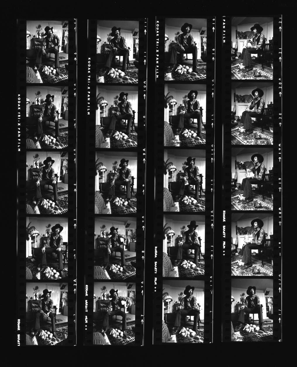 Jimi Hendrix Contact Sheet