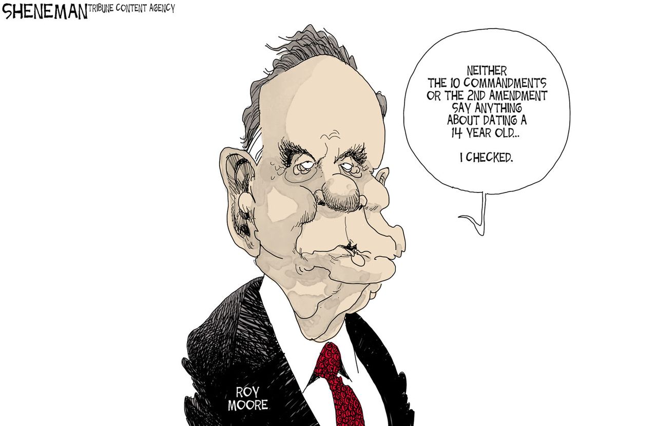 Political cartoon U.S. Roy Moore sexual assault