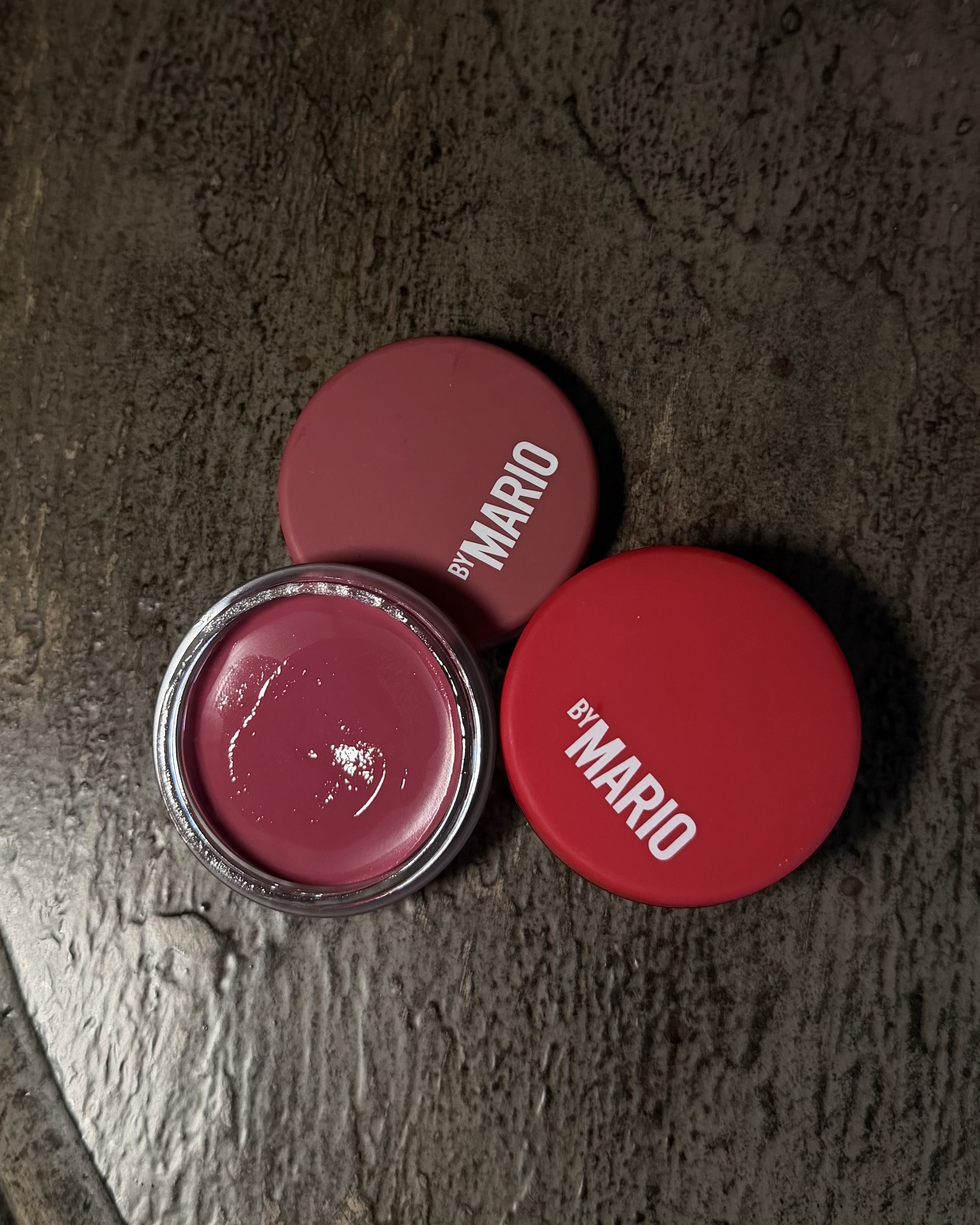 The Makeup by Mario Jelly Jars in shades Cherry Pie and Mauve Latte.