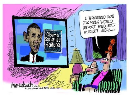 Political cartoon Fox News Obama economy