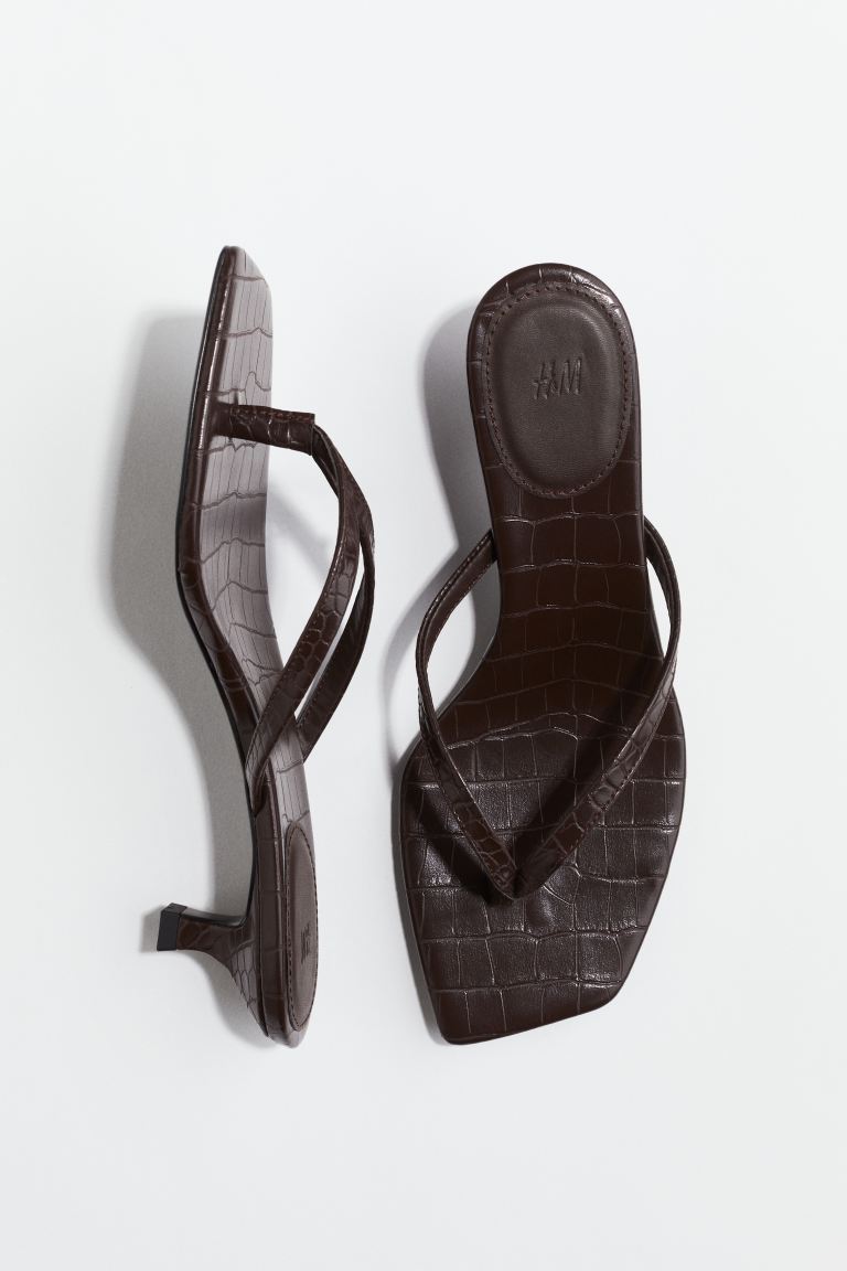 Kitten-Heeled Sandals