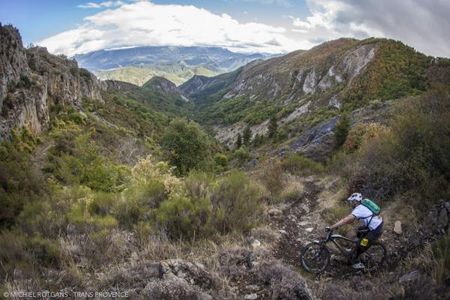 A rider among the spectacular scenery of Provence