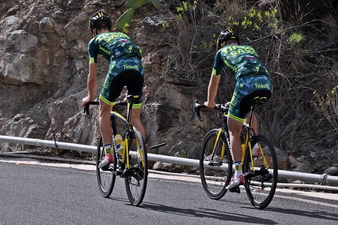 Tinkoff-Saxo riders on their last training ride at camp