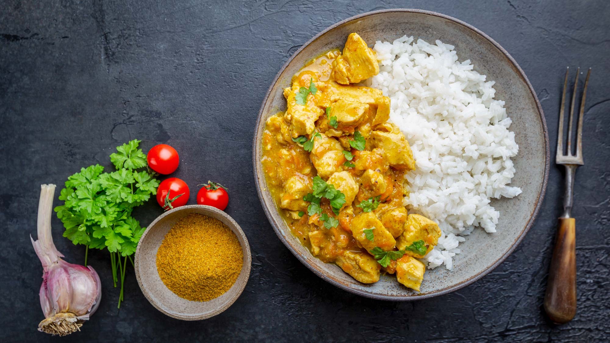 Curry chicken and rice