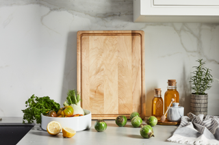 a wooden cutting board