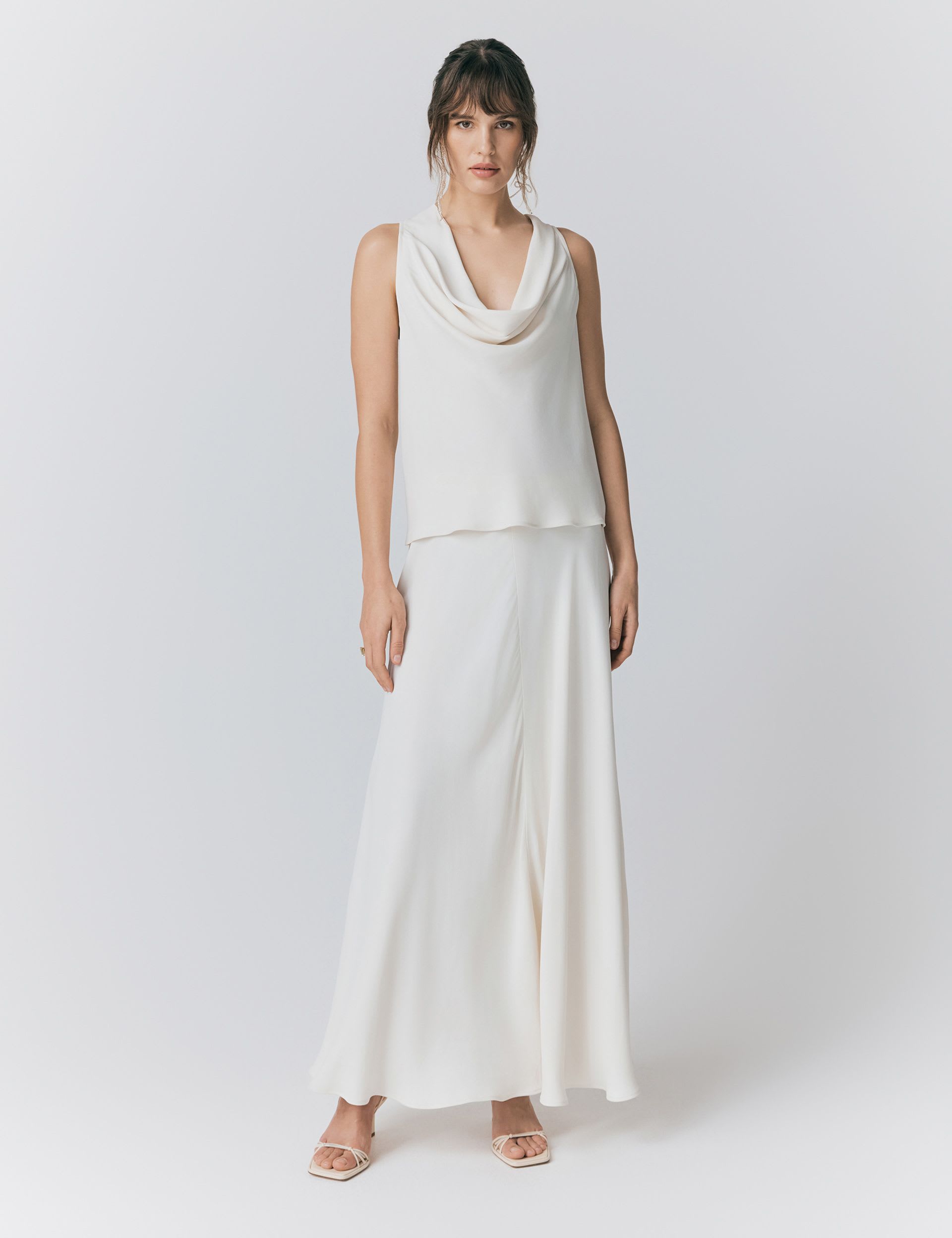 Satin Maxi Slip Skirt