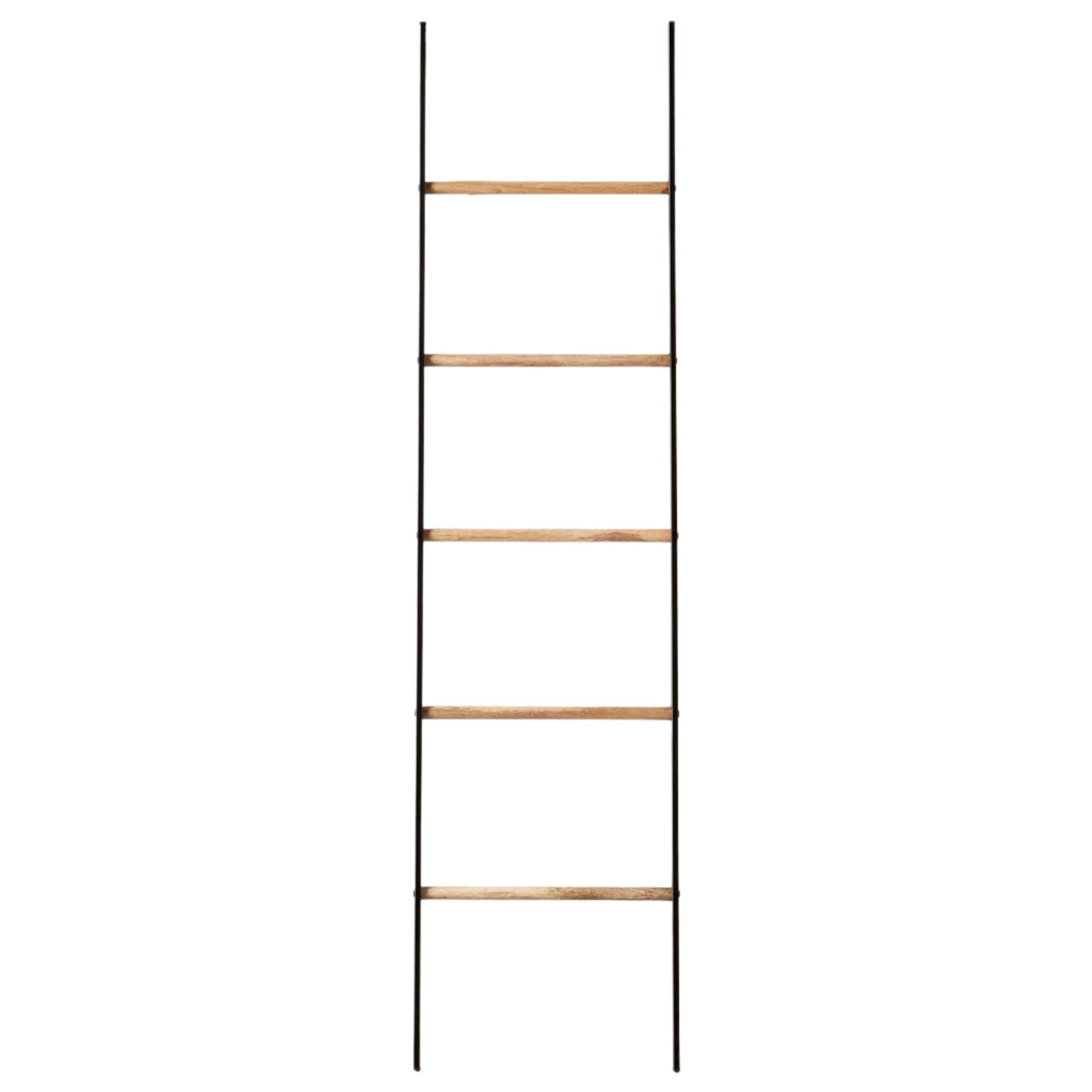 6&#039; Wood &amp;amp; Steel Blanket Ladder Black/Natural - Hearth &amp;amp; Hand&amp;trade; with Magnolia