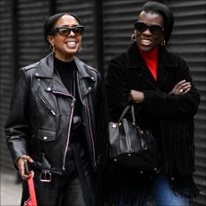 Two women at fashion week