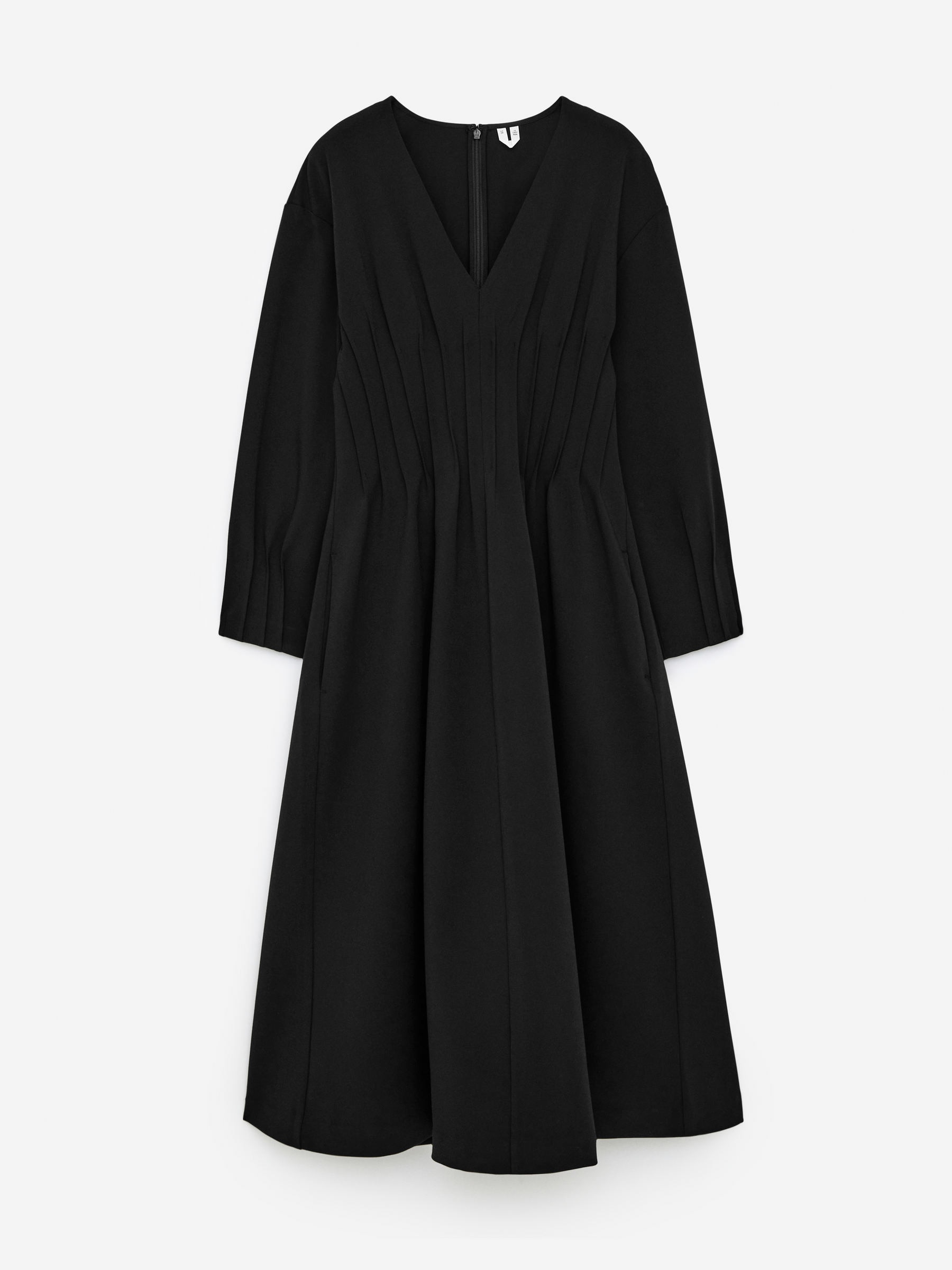V-Neck Pleated Dress – Black – Women – Arket Gb