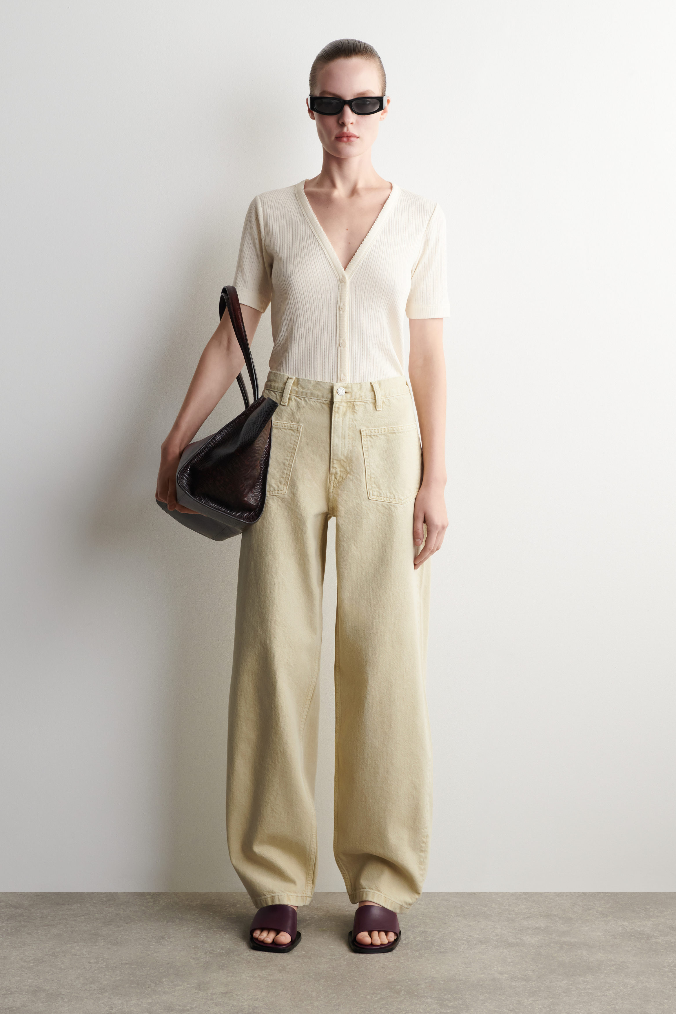 Patch-Pocket Straight-Leg Jeans