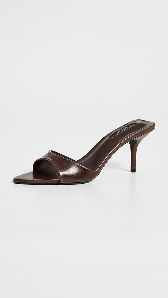 Hallie Heeled Mules - Choc Vintage