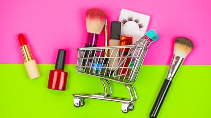 beauty products in a shopping trolley - lookfantastic sale