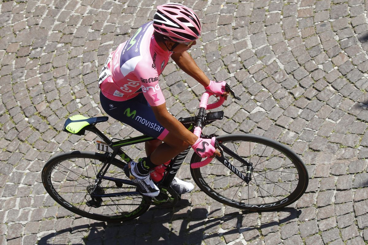 Race leader Nairo Quintana at the Giro d'Italia