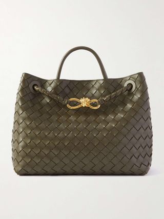 Andiamo Medium Embellished Intrecciato Leather Tote