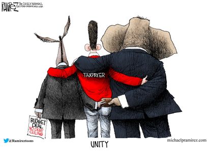 Political Cartoon No Debt Ceiling Unity Taxpayer