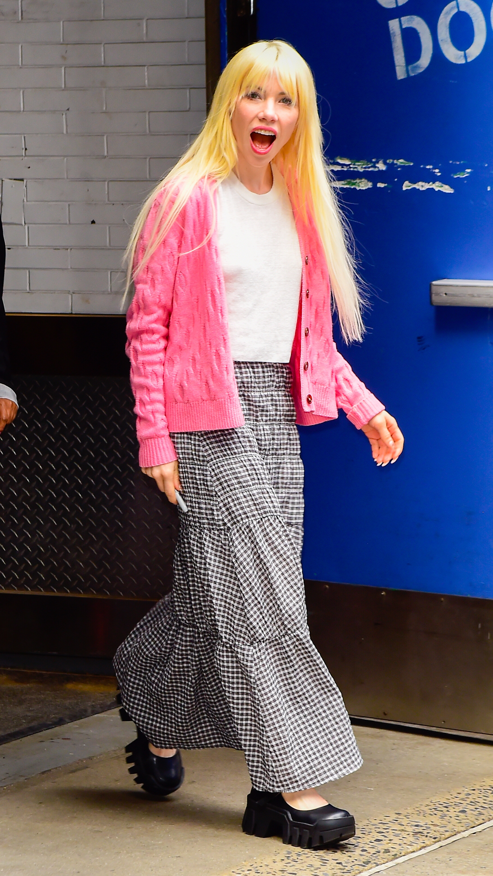 Carly Rae Jepsen is seen outside Good Morning America on August 10, 2023 in New York City.