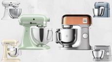 Kenwood vs KitchenAid: the best Kenwood and KitchenAid stand mixers on a marble background