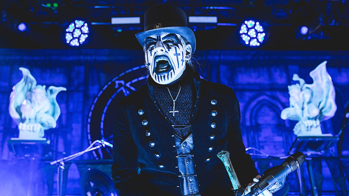 King Diamond onstage screaming