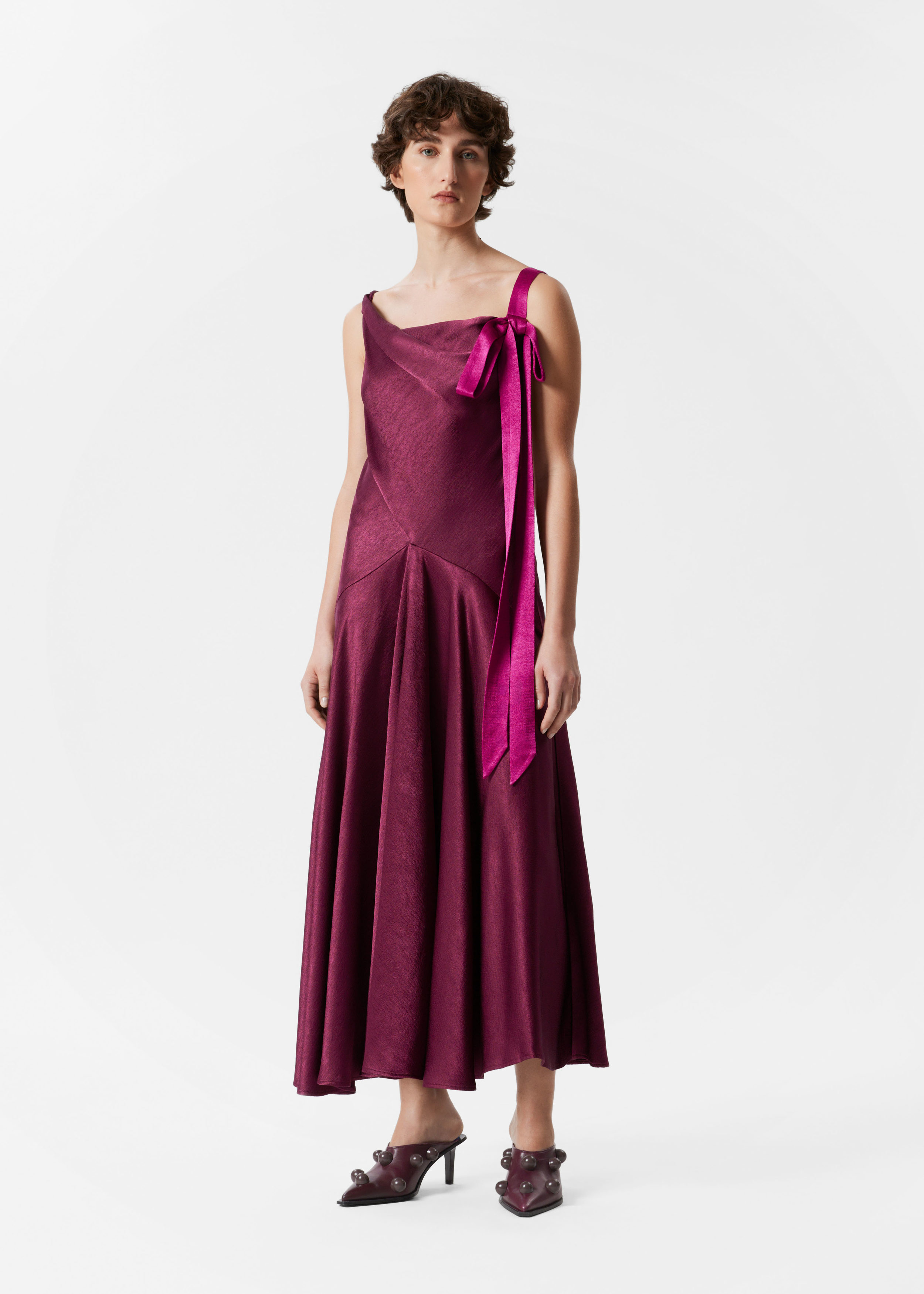 Ribbon-Detail Slip Maxi Dress