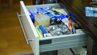 Junk drawer in kitchen